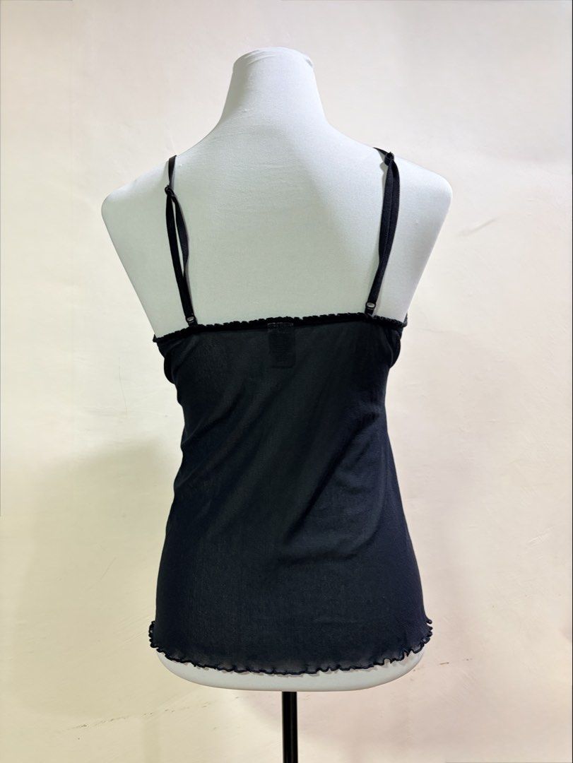 Black floral embroidered semi-sheer mesh top (Category: Sleeveless) located in Santa Maria. Submitted by notmers (Listing ID 1445409355, Image 2). Description: .