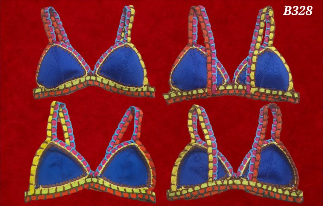 Blue bikini set, triangles in color patch, unpadded - B328 (Category: Bikinis & Swimsuits) located in Manila. Submitted by dnmph (Listing ID 1445462745, Image 2). Description: - USED ONLY ONCE - Fits XS to S (Search tags: bottom bikini set summer beach sun swim pool bathing suit swimwear wear resortwear vacation unpadded no pads twopiece 2 piece 2piece preteen pre- teen teenager ager blue triangles in color patch extra small yellow light blue pin