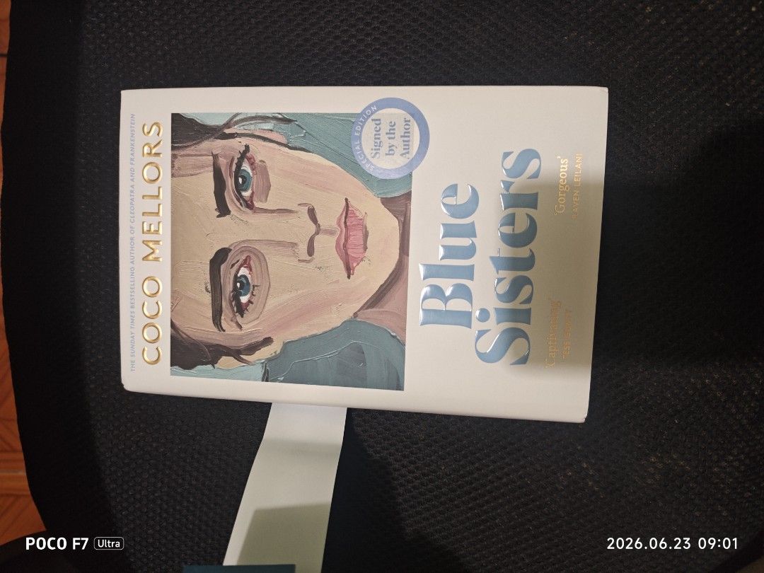 Blue Sisters by Coco Mellors (Hardbound Stenciled), Signed First Edition (Category: Storybooks) located in Binan City. Submitted by qznshop (Listing ID 1445425398, Image 2). Description: .