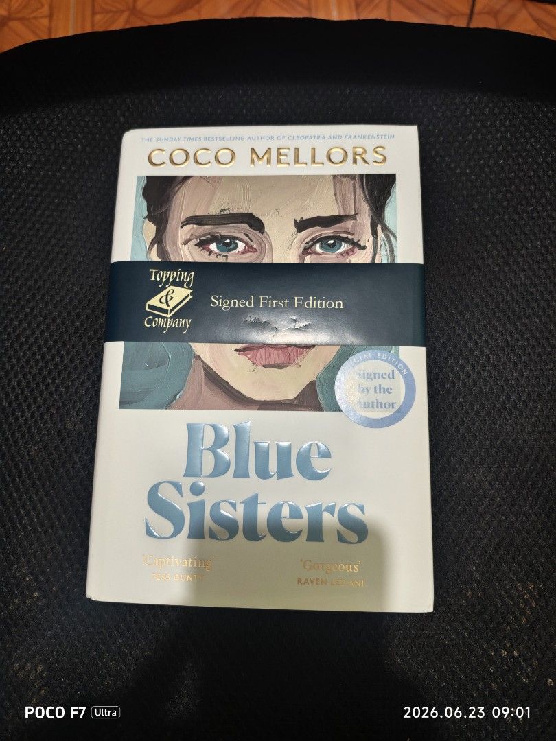 Blue Sisters by Coco Mellors (Hardbound Stenciled), Signed First Edition (Category: Storybooks) located in Binan City. Submitted by qznshop (Listing ID 1445425398, Image 1). Description: .