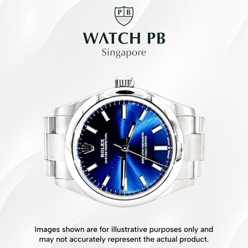 Brand New 2025/05 Rolex Oyster Perpetual 31mm - 277200 Blue Dial PB1344 (Category: Watches) located in Singapore. Submitted by watch_playboy (Listing ID 1435994277, Image 1). Description: Brand: Rolex Model: 277200 (PB1344) Condition: Brand New Dial: Blue Case Diameter: 31 mm Material: Stainless Steel Original box: Yes Original cert/papers: Yes (with White Tag) Dated: 2025/05 Warranty: 5 Years International Warranty from Original Date of Purchase