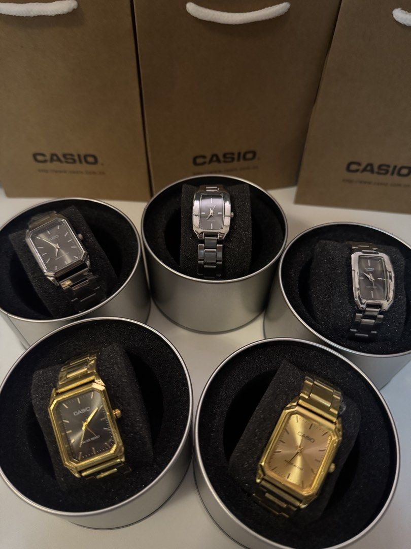 Casio Watches - Various Styles Available (Category: Men's Watches) located in Bacoor. Submitted by kmbyyy (Listing ID 1445496535, Image 3). Description: Selling a collection of Casio watches. Got a few different styles here, some gold-toned and some silver-toned. Great for everyday wear or as a gift. Let me know if you're interested in a specific one..
