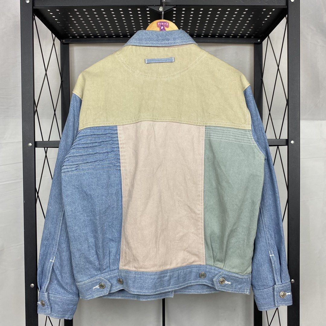 Casual Pastel Color Block Denim Jacket (Category: Coats, Jackets and Outerwear) located in Cebu City. Submitted by cebuvntgvibes (Listing ID 1445546657, Image 3). Description: 21W x 25L (M-L) . Good as new condition. Boxy fit. No issue. . Mine ₱900+sf.