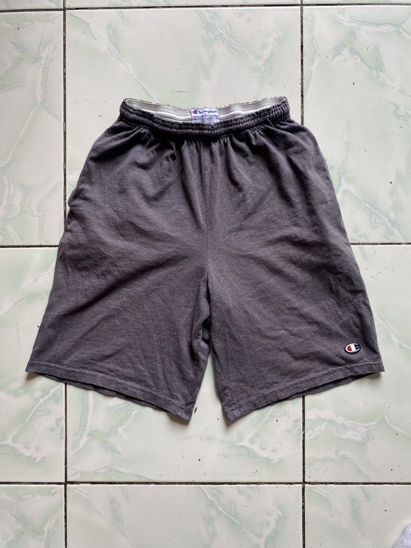 Champion Athletic Sweat Shorts Gray (Category: Shorts) located in Nagcarlan. Submitted by puredriponly (Listing ID 1445440358, Image 1). Description: Gray color Embroidered Champion “C” logo Elastic waistband Soft jersey/cotton fabric Casual / Sportswear FREE SIZE .