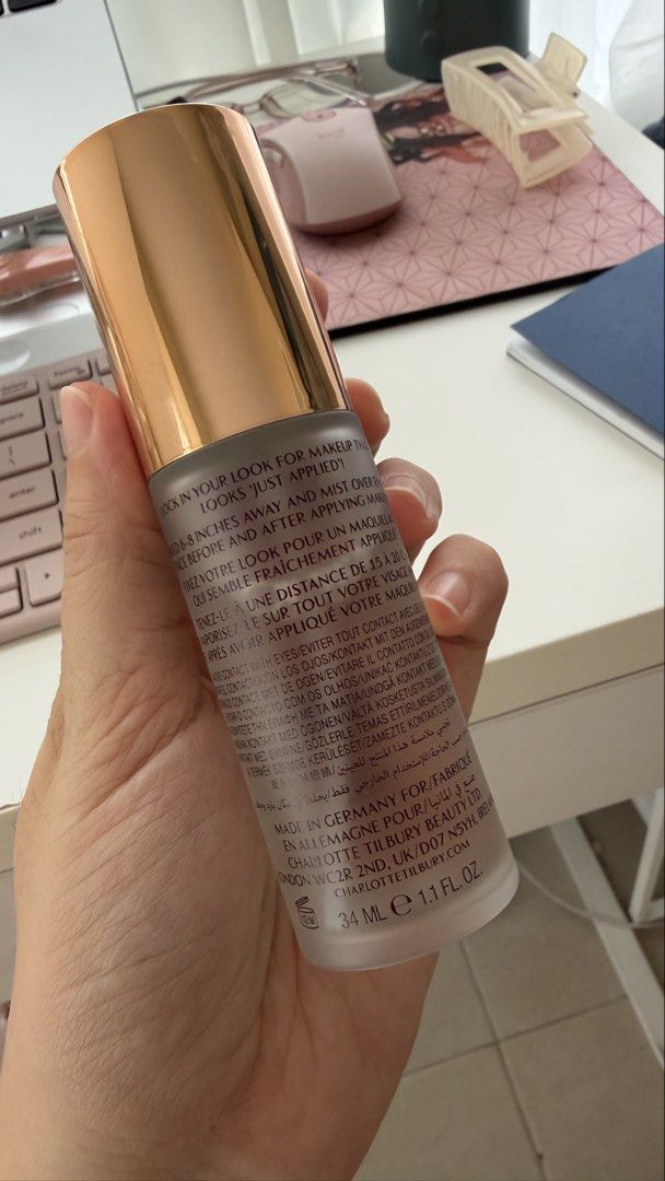 Charlotte tilburry setting spray 34ml (Category: Makeup) located in Makati City. Submitted by ishspace (Listing ID 1445455390, Image 2). Description: Almost full (95%).