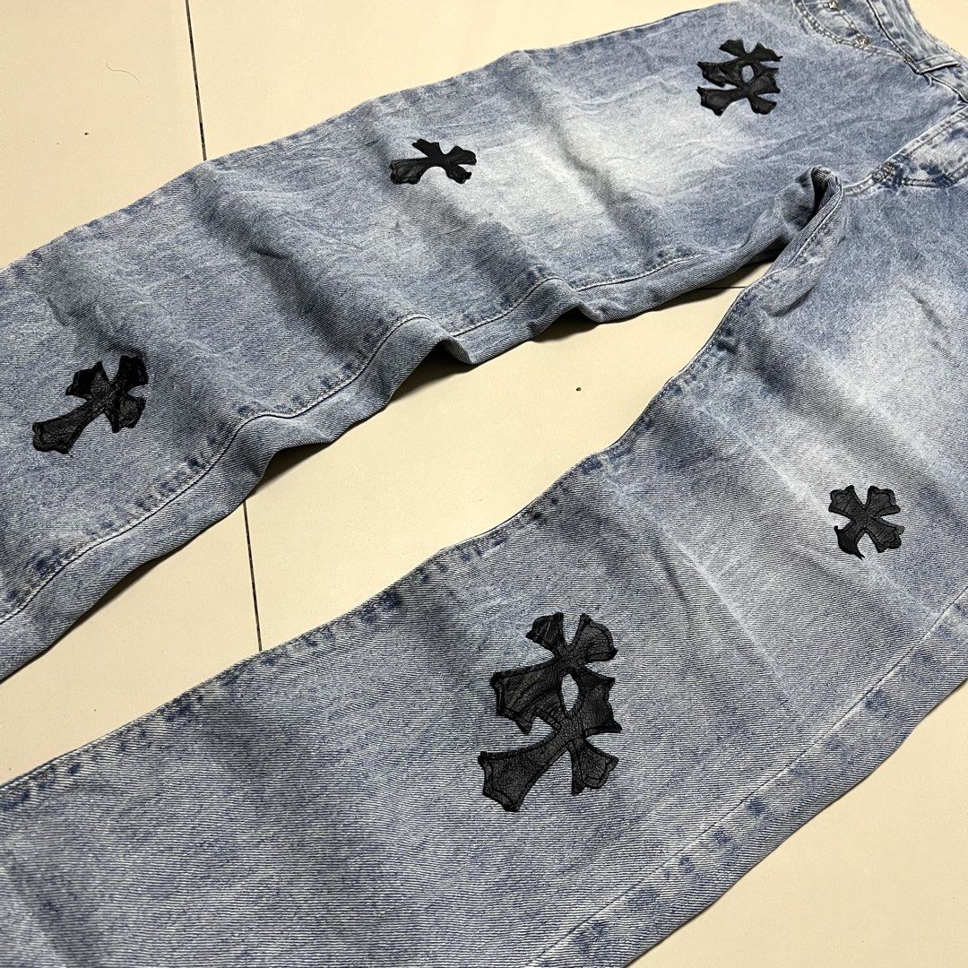 CHROME HEARTS LEATHER PANTS JEANS (OFF) (Category: Jeans) located in Pasig City. Submitted by mr.mabisa (Listing ID 1445506727, Image 2). Description: CHROME HEARTS LEATHER PANTS JEANS (OFF).