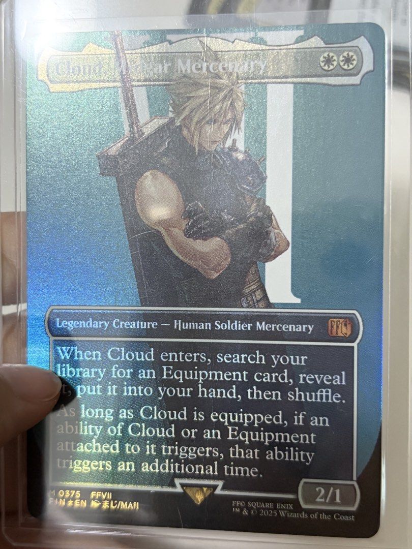 cloud final fantasy mtg card Magic: The Gathering VII Commander Deck Cast powerful spells Cloud Ex-Soldier (Borderless, Surgefoil) -