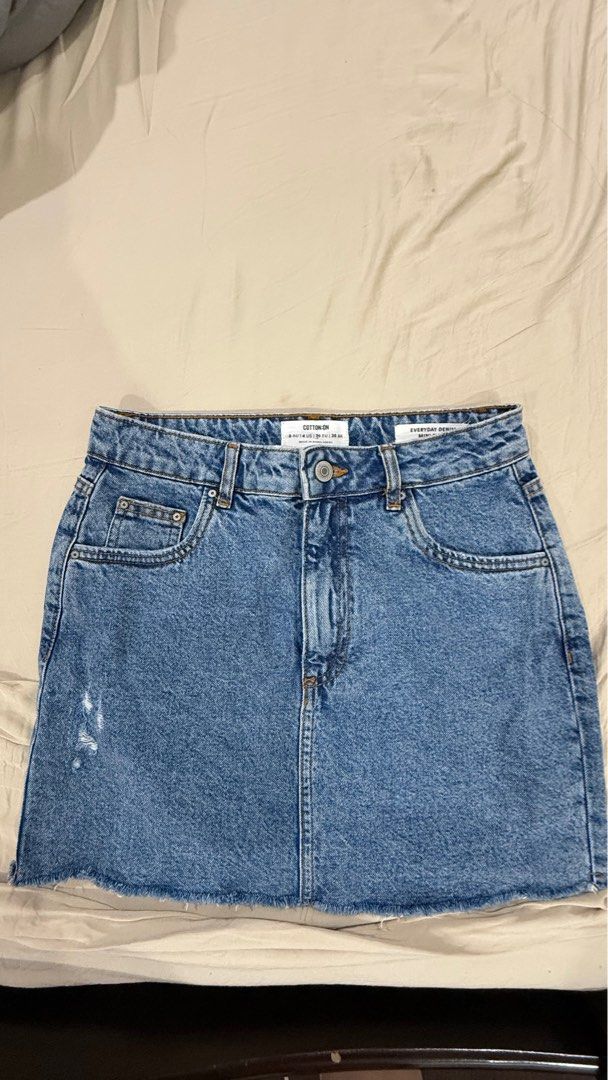 Cotton On Everyday Denim Mini Skirt (Category: Skirts) located in Mandaluyong City. Submitted by thrift.ri (Listing ID 1445574661, Image 1). Description: FIXED PRICE - Blue denim mini skirt from Cotton On - Size Small -Worn once or twice only but lost weight so never got to wear it again.