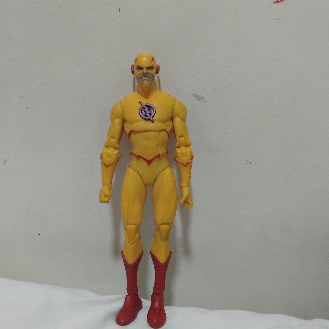 DC Comics Reverse Flash Mcfarlane Action Figure with Accessories (Category: Figurines & Statues) located in Manila. Submitted by happydolphin.3be2a3 (Listing ID 1445556466, Image 1). Description: - DC Comics Reverse Flash action figure - Includes various red lightning effect accessories - Comes with a display stand featuring the DC logo - Highly articulated for dynamic posing - Ideal addition to any DC or Flash fan's collection.