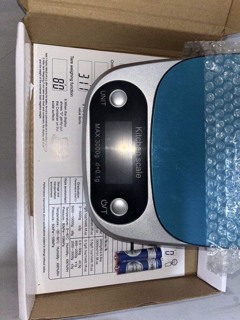 Digital Kitchen Scale | Meal Scale (Category: Health Monitors & Weighing Scales) located in Manila. Submitted by grandhawk-894b59 (Listing ID 1445515231, Image 3). Description: Max: 3000g d = 0.1g For ingredients scaling For calorie counting With free battery Ready to use.