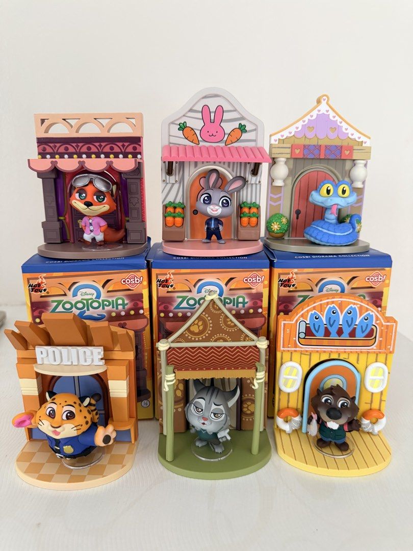Disney Zootopia Cosbi Diorama Collection Full Set (Category: Figurines & Statues) located in Quezon City. Submitted by scintillerf (Listing ID 1445497531, Image 2). Description: - Zootopia 2 Cosbi Diorama Collection blind box figures - Each box includes a character with a diorama scene - Features characters like Nick Wilde, Judy Hopps, and others - Ideal for Zootopia collectors and fans - Collect your favorite characters! Good as new, unsealed Or