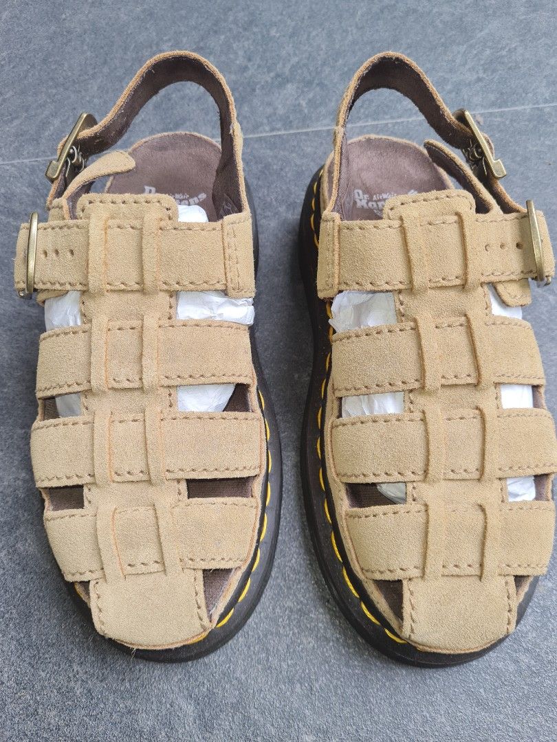 Dr. Martens Wrenlie Sandals (Category: Sandals) located in Muntinlupa City. Submitted by and48hoodies (Listing ID 1445463017, Image 2). Description: Dr Martens Wrenlie Fisherman Sandals Color: Brown suede Size: US Men 6 / US Women 7 / UK 5 / Eur 38 RFS: Too heavy Condition: Like new. Worn once Waterproofed with Collonil Carbon Pro Free shipping in Metro Manila only.