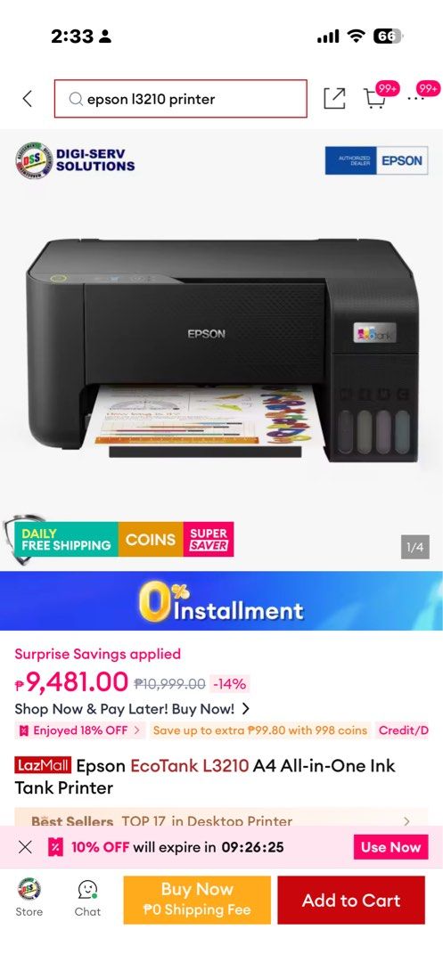 Epson L121 pigment printer Epson l3210 dye (Category: Printers, Scanners & Copiers) located in Manila. Submitted by summerbufete (Listing ID 1445479355, Image 1). Description: Selling almost new ➡️Heavy duty Laminating machine ➡️Epson L121 shark teeth removed cuyi pigment ➡️ Epson L3210 original ink ➡️calendar clipping machine hindi nagamit Other various printing mats Location: Pandacan Pick up only No actual picture pag sure buyer nlng para hind