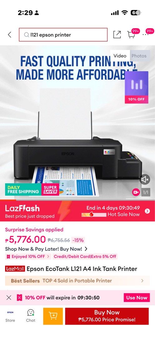 Epson L121 pigment printer Epson l3210 dye (Category: Printers, Scanners & Copiers) located in Manila. Submitted by summerbufete (Listing ID 1445479355, Image 3). Description: Selling almost new ➡️Heavy duty Laminating machine ➡️Epson L121 shark teeth removed cuyi pigment ➡️ Epson L3210 original ink ➡️calendar clipping machine hindi nagamit Other various printing mats Location: Pandacan Pick up only No actual picture pag sure buyer nlng para hind