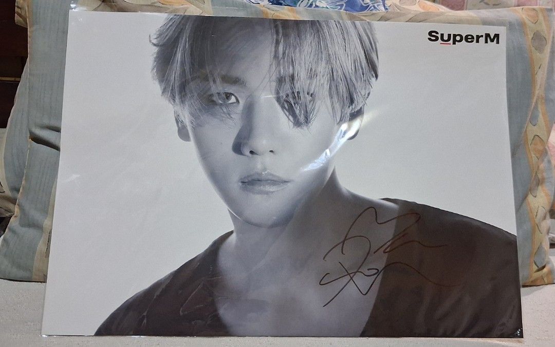 EXO Baekhyun Merchs (Category: K-Wave Merchandise) located in Pasig City. Submitted by sonzaiigi (Listing ID 1445555744, Image 1). Description: WTS LFB EXO Baekhyun Merchs SuperM Baekhyun Signed A3 Poster 1,900 PHP With crease on one corner and bite mark from my cat 😣 Selling other merchs by sets, prices included in each photo. Notes: • Preloved but still in good condition •All are official and authentic except for the jp fan merchs on 7th photo