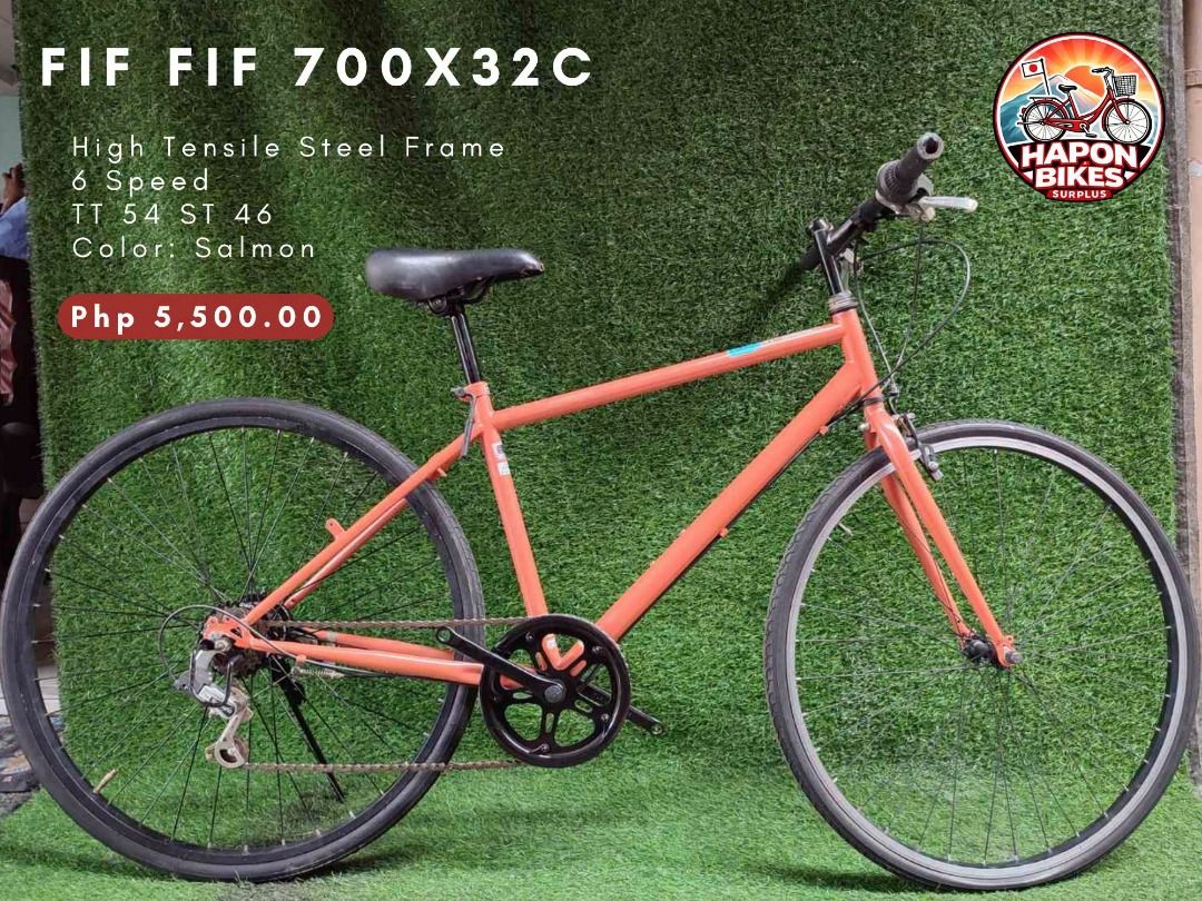 FIF FIF 700x32c Hybrid Japan Surplus (Category: Bicycles) located in Valenzuela. Submitted by haponbikessurplus (Listing ID 1445429860, Image 1). Description: FIF FIF 700X32C" High Tensile Steel Frame 6 Speed TT54 ST 46.