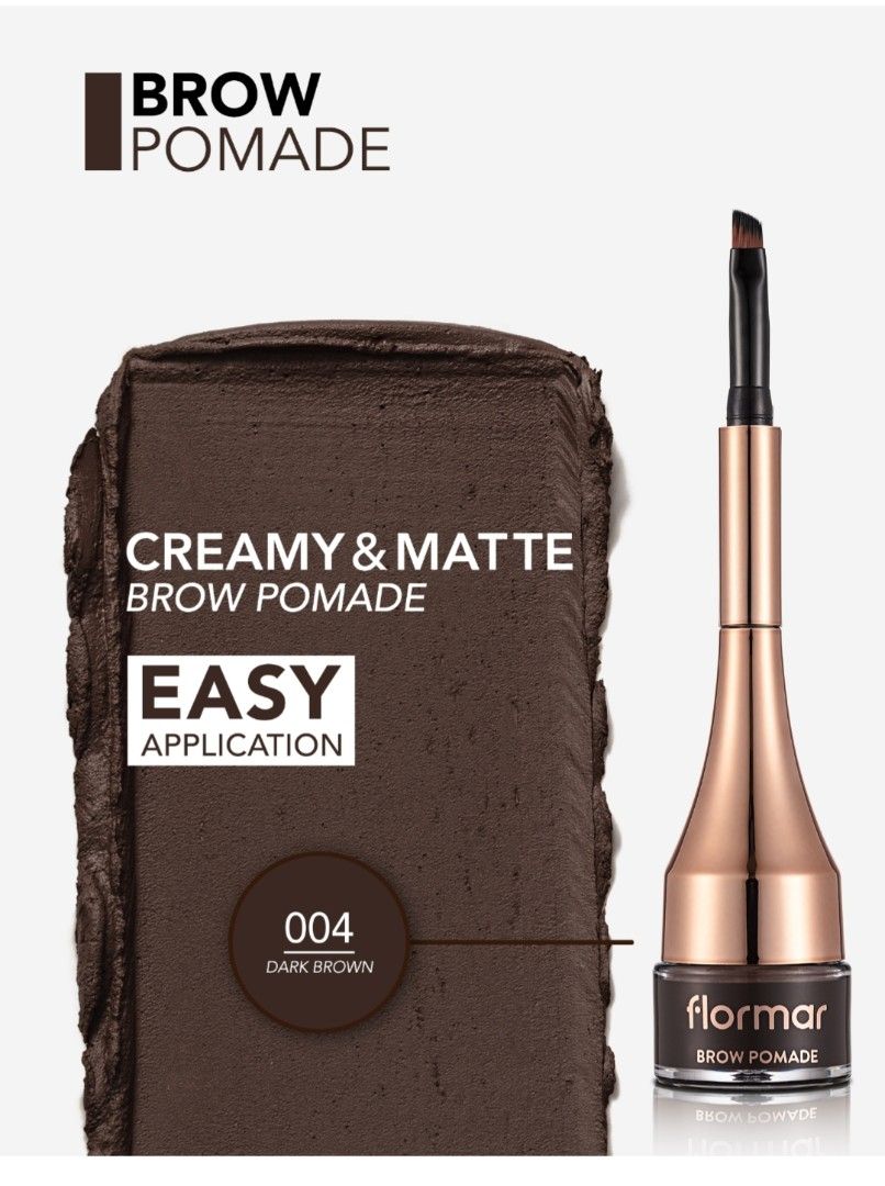 Flormar Brow Pomade 004 Dark Brown (Category: Makeup) located in Los Banos. Submitted by donnaalbay47990 (Listing ID 1445577804, Image 2). Description: - Flormar Brow Pomade - Shade: 004 Dark Brown - Formula: Creamy and matte - Application: Easy to apply with a brush - Result: Achieve perfect brows - Reason for Selling: No longer used.