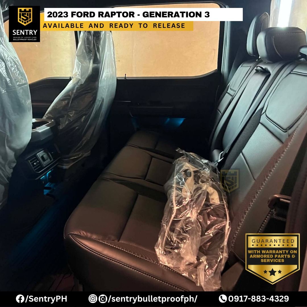 FORD Raptor Generation 3 - Imported (Category: New Cars) located in Quezon City. Submitted by sentrybulletproofph (Listing ID 1445512910, Image 3). Description: 𝗕𝗥𝗔𝗡𝗗 𝗡𝗘𝗪 2023 Ford Raptor Gen 3 - Imported - 🔧 𝐖𝐈𝐓𝐇 𝐎𝐖𝐍 𝐒𝐄𝐑𝐕𝐈𝐂𝐄 𝐂𝐄𝐍𝐓𝐄𝐑 𝐀𝐍𝐃 𝐀𝐅𝐓𝐄𝐑 𝐒𝐀𝐋𝐄𝐒 𝐒𝐔𝐏𝐏𝐎𝐑𝐓 🚖 ⚙️ - ‼️ AVAILABLE COLORS, READY FOR RELEASE‼️ For Inquiries Contact us at: 📲 0917-883-4329 (Globe) - • Gcc spec raptor • 3.5 twin turbo • 10