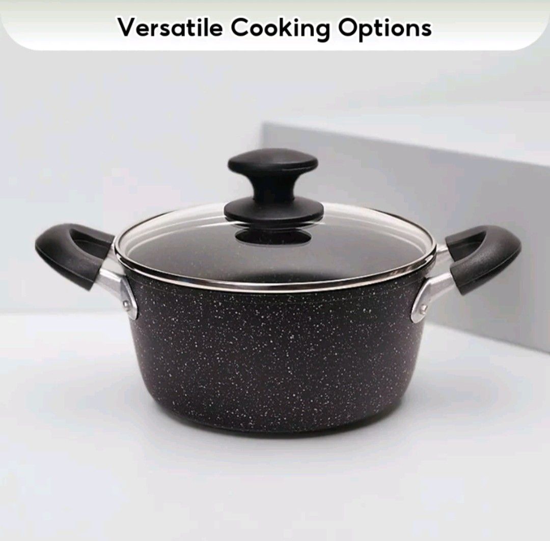 Granite Non-Stick Stock Pot with Glass Lid