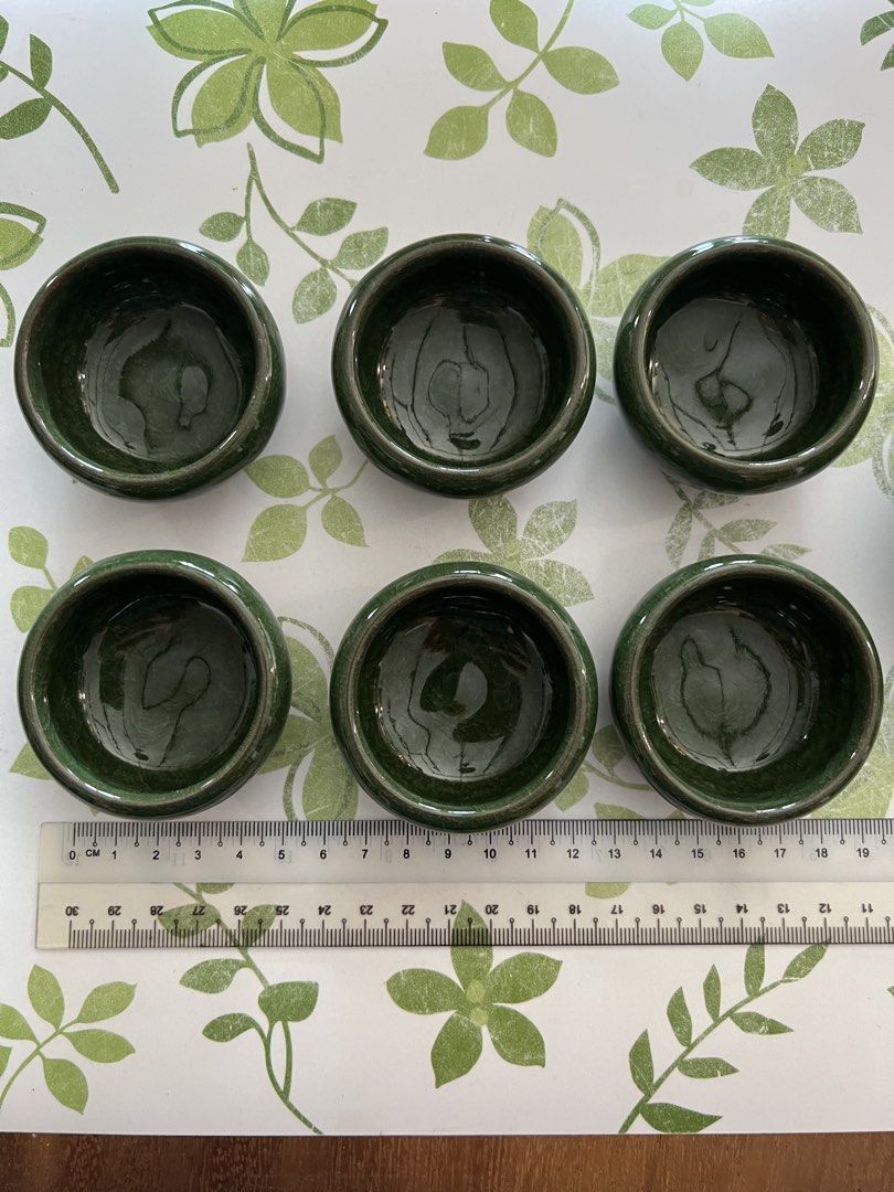 Green Ceramic Teapot and 6 Cups Set503560660090900484