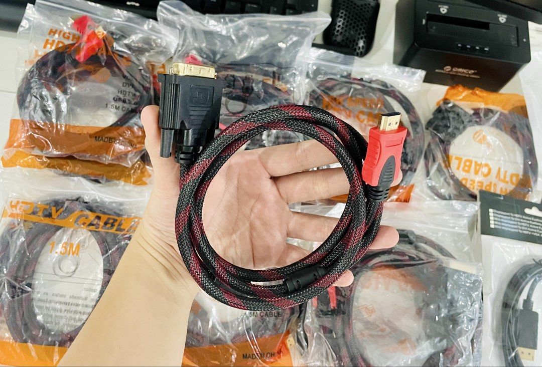 HDMI, VGA, DVI, DisplayPort, USB Cables & Adapters (Category: Cables & Adaptors) located in Manila. Submitted by vinabells (Listing ID 1445587044, Image 1). Description: starts at ₱100 pm me what cable you need location: Pandacan Manila.