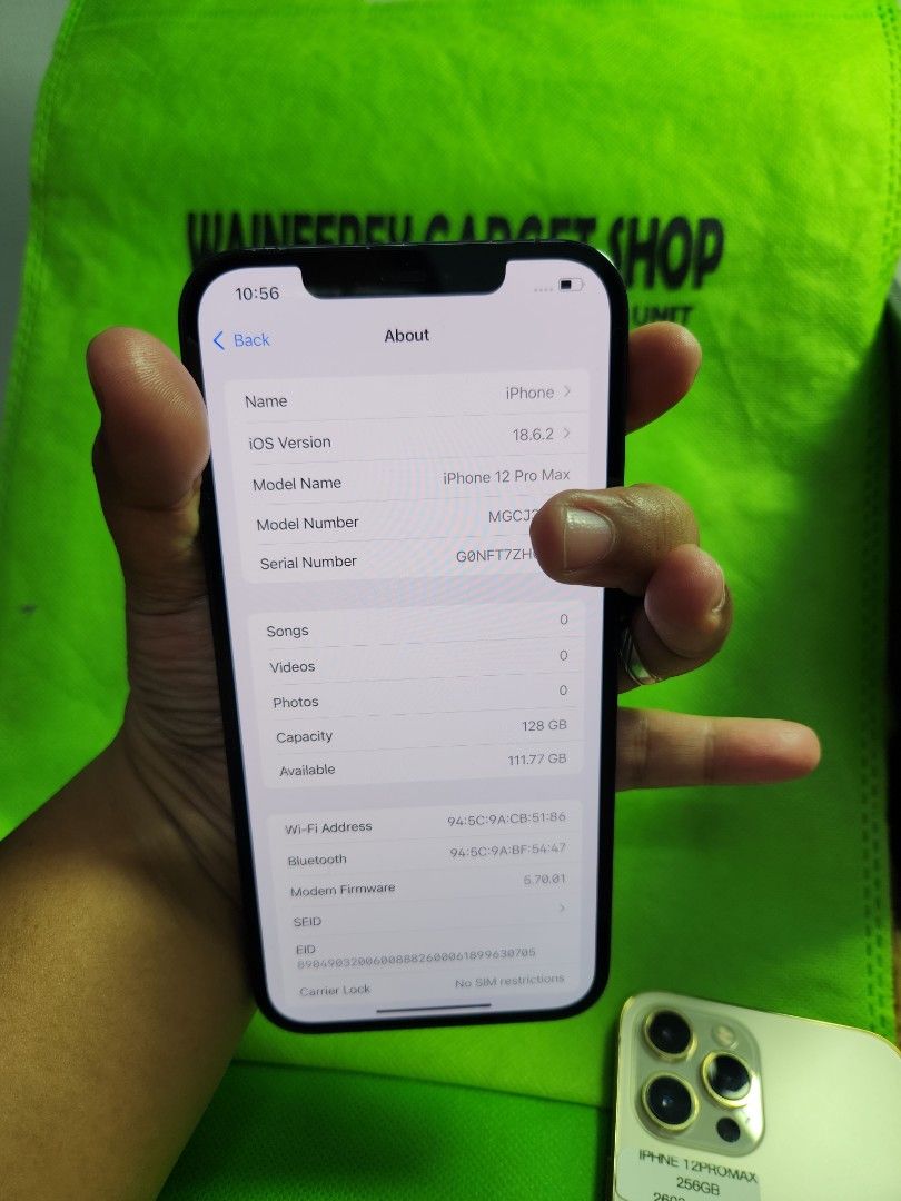 iPhone 12Promax 128gb (f.u) (Category: iPhone 12 Series) located in San Juan City. Submitted by wainefreygadgetshop (Listing ID 1445593836, Image 3). Description: iPhone 12 Promax 128 (F.U) (US VARIANT) (PLEASE SEARCH MO NALANG FULL SPECS) ALL GOODS AT WORKING NO REPAIR HISTORY PEDE PANG BACK UP PHONE SCREEN TESTED SIGNAL TEST CAMERA SOBRANG LINAW 82% BATTERY HEALTH MAY TRUE TONE MAY FACE I.D HONEST ISSUE ILALAGAY SA NOTE KUNG MERON MAN PARA AWAR