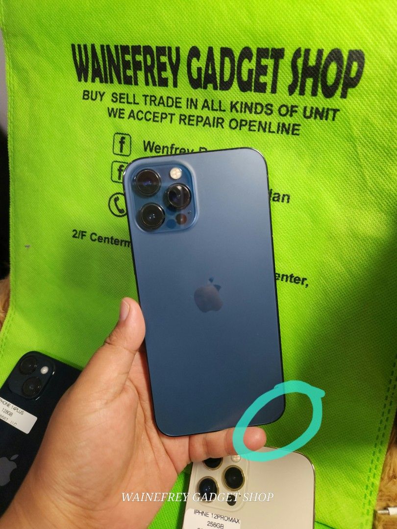 iPhone 12Promax 128gb (f.u) (Category: iPhone 12 Series) located in San Juan City. Submitted by wainefreygadgetshop (Listing ID 1445593836, Image 2). Description: iPhone 12 Promax 128 (F.U) (US VARIANT) (PLEASE SEARCH MO NALANG FULL SPECS) ALL GOODS AT WORKING NO REPAIR HISTORY PEDE PANG BACK UP PHONE SCREEN TESTED SIGNAL TEST CAMERA SOBRANG LINAW 82% BATTERY HEALTH MAY TRUE TONE MAY FACE I.D HONEST ISSUE ILALAGAY SA NOTE KUNG MERON MAN PARA AWAR