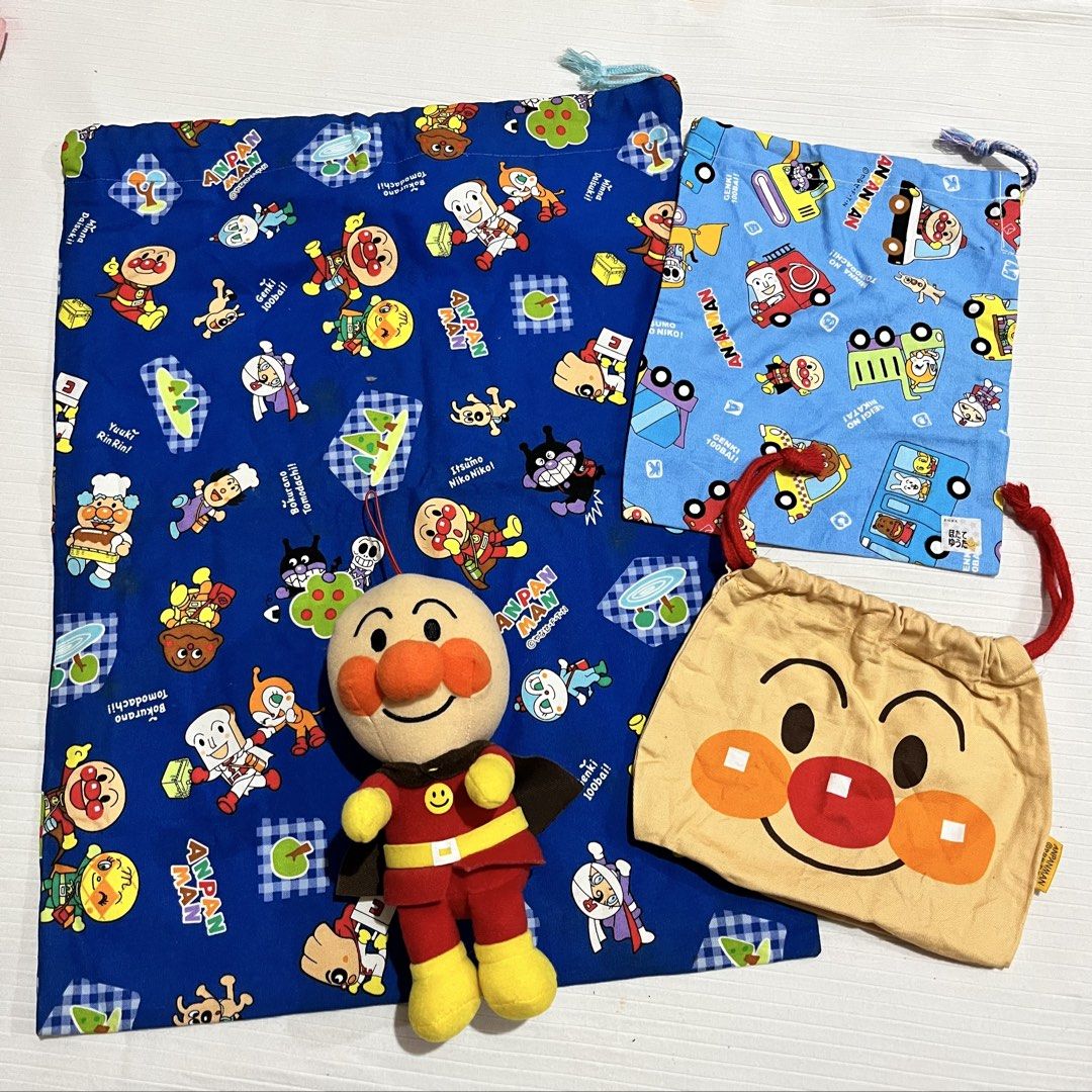 📣‼️SUPER SALE‼️📣 JAPAN BUNDLE ANPANMAN MULTIPURPOSE DRAWSTRING POUCHES AND BAG PLUSH CHARM | COLLECTIBLE ITEMS (Category: Plushies & Soft Toys) located in Mangaldan. Submitted by janzyvi (Listing ID 1445509942, Image 1). Description: .