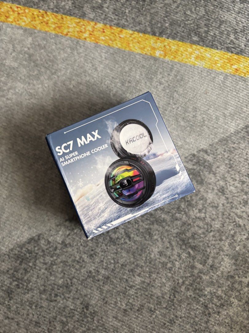 KACOOL SC7 MAX AI Super Smartphone Cooler (Category: Android Others) located in Bacoor. Submitted by jcadnolav (Listing ID 1445426811, Image 1). Description: - KACOOL SC7 MAX AI Super Smartphone Cooler - Rapid cooling for your device - Convenient USB Type-C charging port - Includes charging cable and instruction manual - Ultra-lightweight at only 72g - Compatible with both mobile phones and tablets.