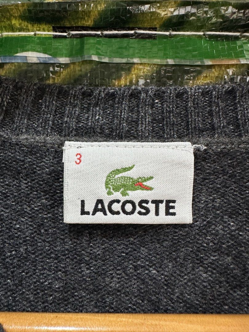 Lacoste V Neck Wool Knitwear Sweater (Category: Coats, Jackets and Outerwear) located in Baliuag. Submitted by thrift.king.ph (Listing ID 1445566459, Image 3). Description: Lacoste V Neck Wool Knitwear Sweater Excellent condition 💯 As new condition 💯 19-20 (still safe to stretch) (stretchable) Length: 24.5 .