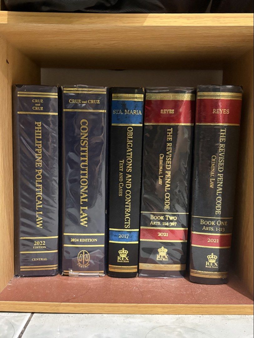 Law school books (Category: Textbooks) located in Quezon City. Submitted by aki_dclttr (Listing ID 1445469481, Image 2). Description: FOR SALE/LOOK FOR BUYER/FS/LFB: ‼️ Selling pre-loved 1L and 2L books/reviewers ‼️ BOOKS Revised Penal Code Book 1 - 2021 (Reyes) - With minimal highlights (Php 1,100) Revised Penal Code Book 2 - 2021 (Reyes) - With minimal highlights (Php 1,500) Comments and Cases on Obligations and Contracts - 2017 (Sta. Maria) - 