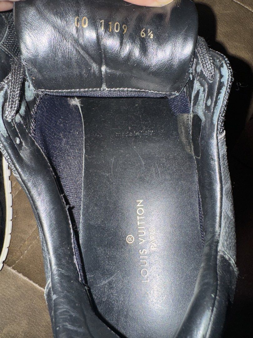 Louie vuitton sneakers (Category: Sneakers) located in Quezon City. Submitted by tempestdouble (Listing ID 1445514033, Image 3). Description: Louie vuitton sneakers Size 6 1/2 on tag Fits 25 to 26 cm Has sole separation on both .