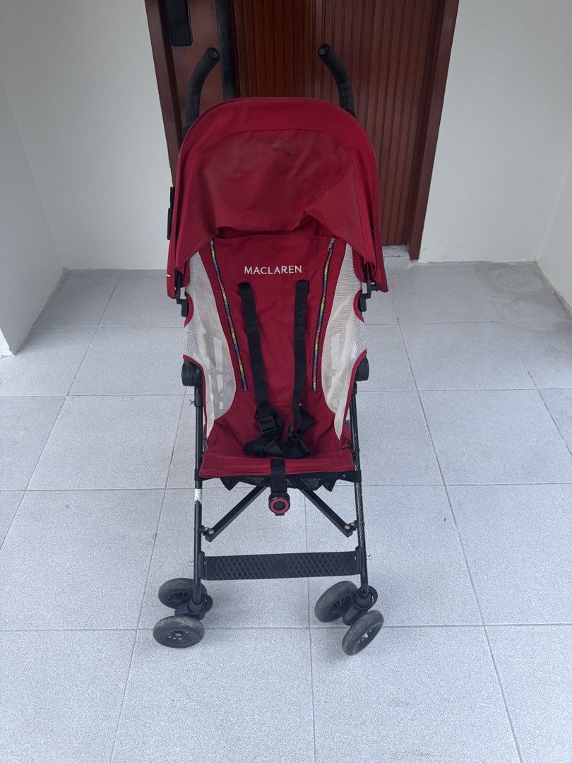 Maclaren Red Lightweight Stroller (Category: Strollers) located in Manila. Submitted by zampabz14 (Listing ID 1445524142, Image 1). Description: - Red Maclaren stroller - Lightweight and easy to maneuver - Secure 5-point harness - Convenient back storage pocket - Compact fold for easy storage and travel - Ideal for parents on the go.