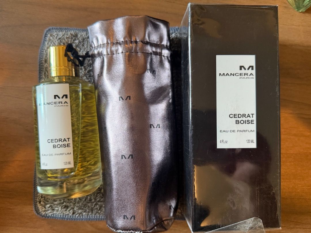 Mancera Cedrat Boise Eau de Parfum 120ml (Category: Fragrance & Deodorants) located in Quezon City. Submitted by brightwall (Listing ID 1445553529, Image 1). Description: - Mancera Cedrat Boise Eau de Parfum - 120ml bottle (15ml missing) - Comes with original box - Includes drawstring pouch - Ideal for everyday wear Guaranteed Authentic — 100% Refund if Proven Fake..