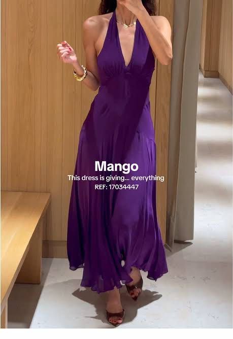 Rent: Mango Purple Halter Neck Midi Dress (Category: Dresses) located in Quezon City. Submitted by bagelll18 (Listing ID 1445523694, Image 2). Description: For rent: Php 2000 for 4 days + Security Deposit Php 2000 (Refundable) - Beautiful purple halter neck dress from Mango. - Midi length with a flowy skirt. - Perfect for events or a night out. - Looks great dressed up or down. - Reference number: 17034447.