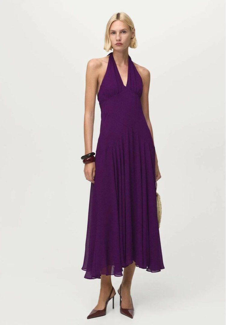 Rent: Mango Purple Halter Neck Midi Dress (Category: Dresses) located in Quezon City. Submitted by bagelll18 (Listing ID 1445523694, Image 1). Description: For rent: Php 2000 for 4 days + Security Deposit Php 2000 (Refundable) - Beautiful purple halter neck dress from Mango. - Midi length with a flowy skirt. - Perfect for events or a night out. - Looks great dressed up or down. - Reference number: 17034447.