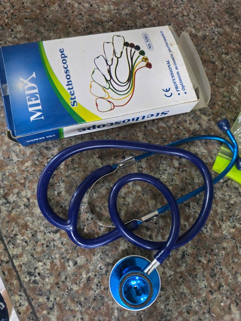 MEDX Professional Stethoscope MX-30B1 Blue (Category: Medical Supplies & Tools) located in Caloocan City. Submitted by mluck (Listing ID 1445525364, Image 1). Description: - MEDX Professional Stethoscope - Optimum acoustic performance - Blue color - Comes in original box - Ideal for medical students and professionals.