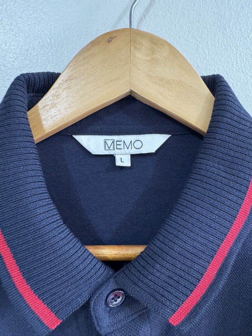 MEMO NAVY BLUE POLOSHIRT (Category: Tshirts & Polo Shirts ) located in Pasig City. Submitted by _king.declutter (Listing ID 1445582061, Image 2). Description: MEMO POLOSHIRT NAVY BLUE LARGE LIKE NEW CONDITION 599 ONLY .