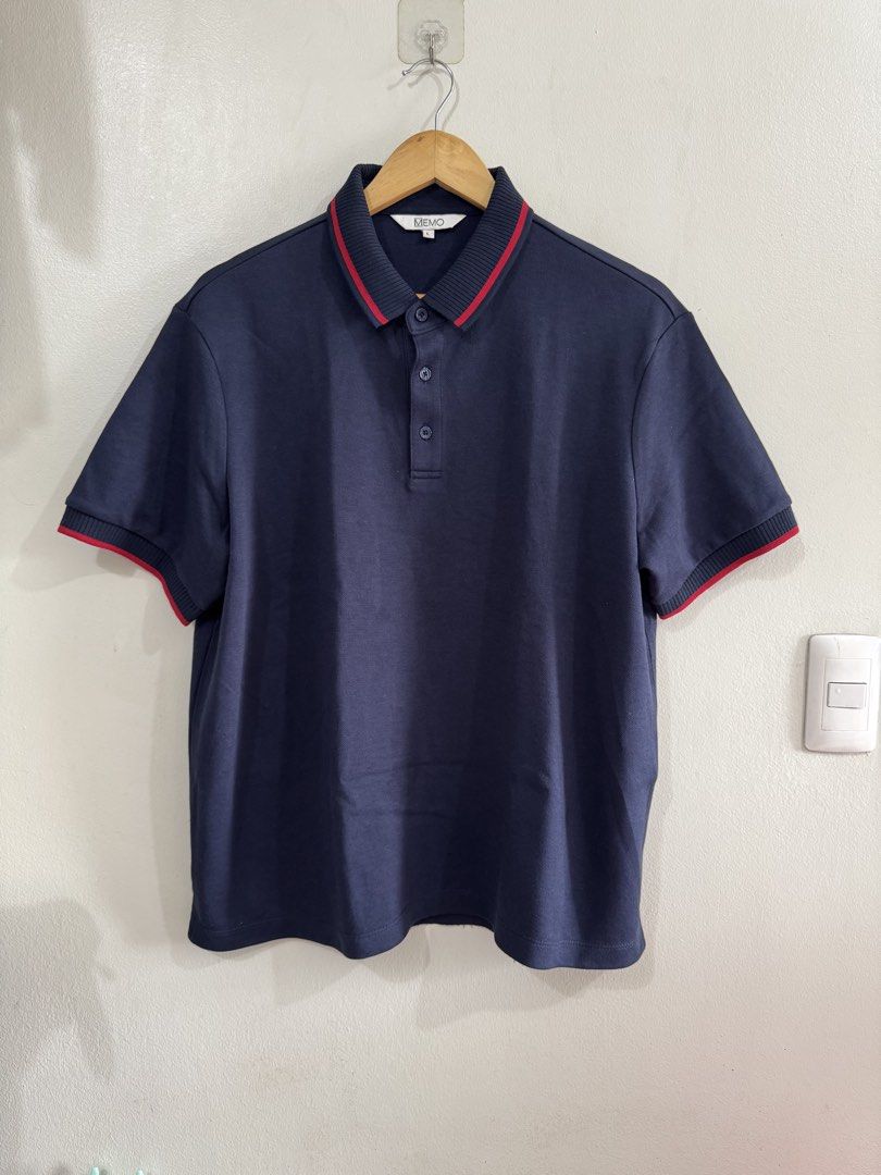MEMO NAVY BLUE POLOSHIRT (Category: Tshirts & Polo Shirts ) located in Pasig City. Submitted by _king.declutter (Listing ID 1445582061, Image 1). Description: MEMO POLOSHIRT NAVY BLUE LARGE LIKE NEW CONDITION 599 ONLY .