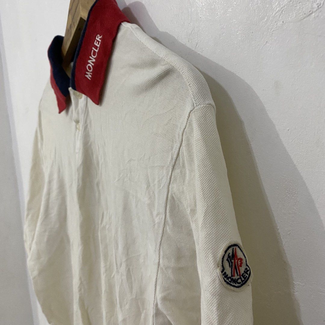 Moncler Logo Polo Shirt (Category: Tshirts & Polo Shirts ) located in Las Pinas. Submitted by declutter_thing69 (Listing ID 1445510940, Image 3). Description: Moncler Logo Polo Shirt No issue 21 inches Width 27 inches Length 17 inches Shoulder 8 inches Sleeve.