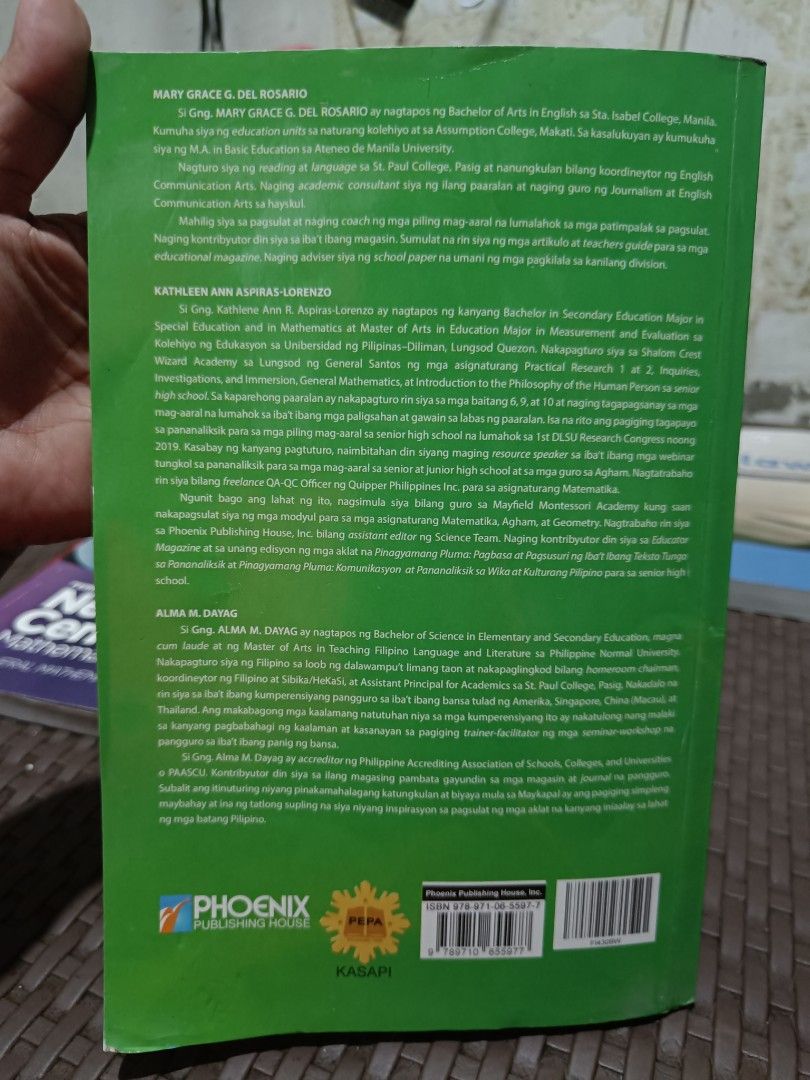 Next Century Mathematics, General Mathematics 11 (for grade11) (Category: Textbooks) located in Antipolo. Submitted by taroh (Listing ID 1445570641, Image 2). Description: It is still in good condition. There are no writing and markings inside There are also some signs of use on the cover, which is normal for a second-hand book. Overall, the book remains in good condition and is perfect for continued use..