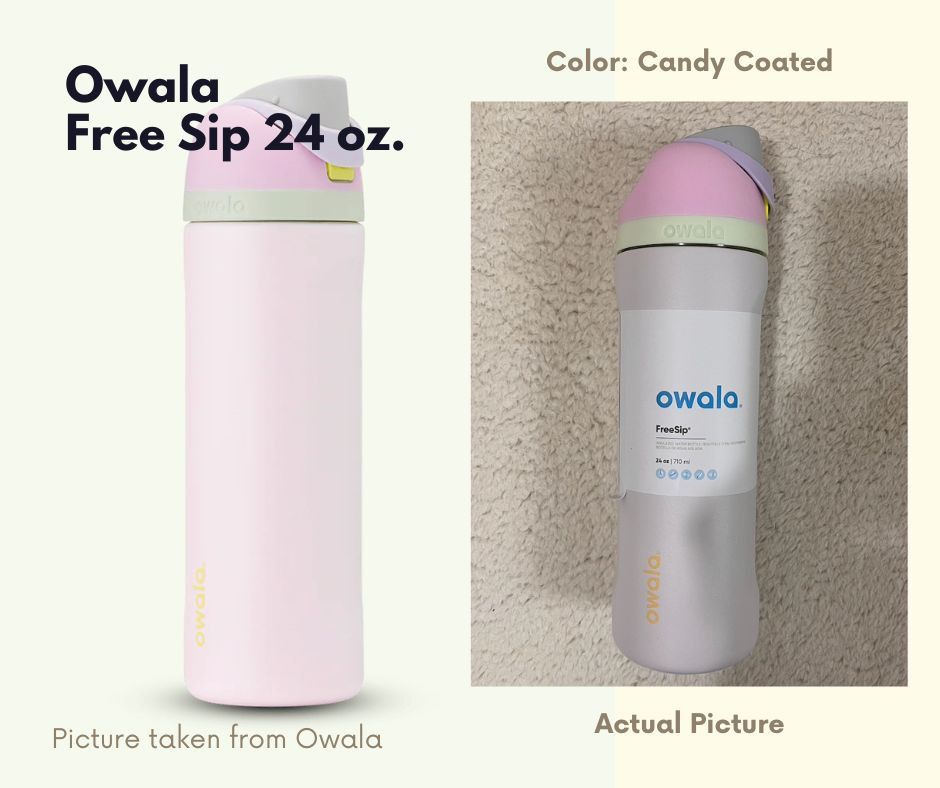 Owala 24 oz Free Sip (Category: Water Bottles & Tumblers) located in Binan City. Submitted by jenniekxm (Listing ID 1438965767, Image 1). Description: Available in the ff colors - Candy Coated (SOLD‼️) - Dark Blue (1 pc left) - Green House (2 pcs available) - Peachy Kleen (1 pc available) - Sugar High (2 pcs available) - Open Air (SOLD‼️) Thank you 😊.