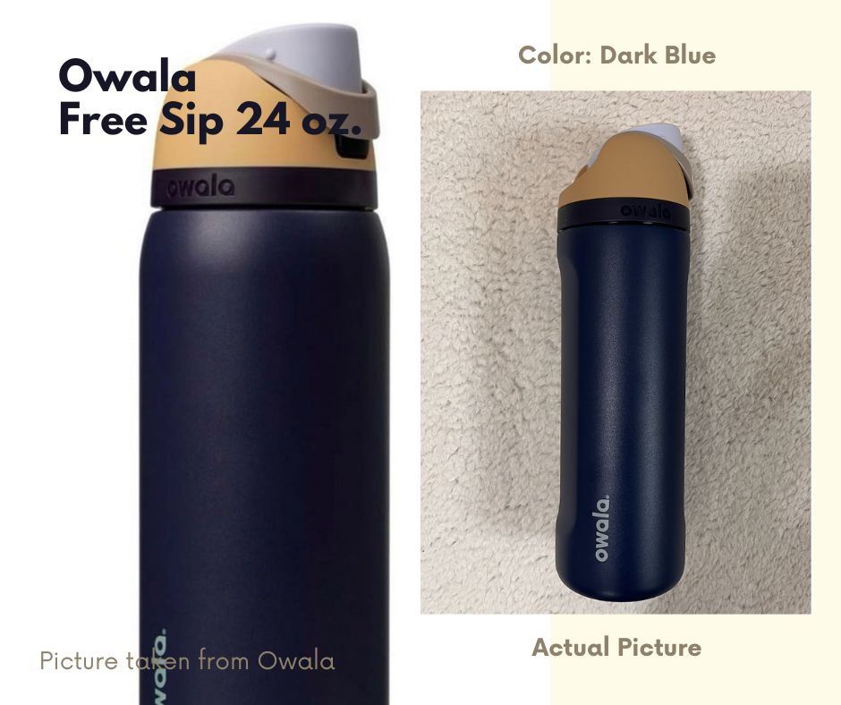 Owala 24 oz Free Sip (Category: Water Bottles & Tumblers) located in Binan City. Submitted by jenniekxm (Listing ID 1438965767, Image 2). Description: Available in the ff colors - Candy Coated (SOLD‼️) - Dark Blue (1 pc left) - Green House (2 pcs available) - Peachy Kleen (1 pc available) - Sugar High (2 pcs available) - Open Air (SOLD‼️) Thank you 😊.