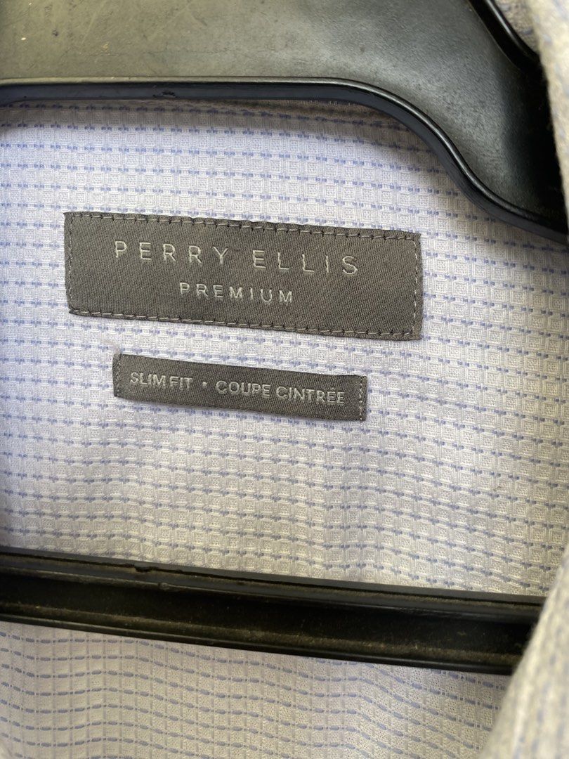 Perry Ellis White Long-sleeve Slim Fit [SMALL] (Category: Formal Shirts) located in San Jose del Monte. Submitted by gigjhoe (Listing ID 1445481743, Image 2). Description: Small.