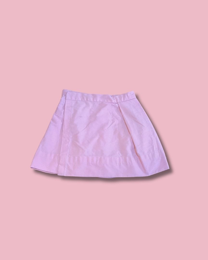 Pink Wrap Skirt (Category: Skirts) located in Quezon City. Submitted by foundmode (Listing ID 1445428146, Image 2). Description: Handmade 100% cotton Waist 26" Paint stain, hidden by front wrap .