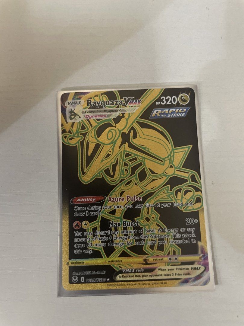 Azure Vmax Pokemon Pokemon Rayquaza VMAX 320 Rapid Strike Card, Hobbies & Toys, Toys ...