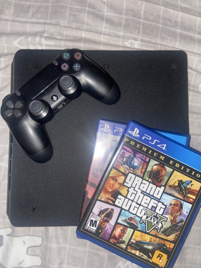 PS4 Slim 500gb with 1controller and 2games (Category: PlayStation) located in Caloocan City. Submitted by jobeelinn (Listing ID 1445472405, Image 3). Description: Selling my PS4 as I no longer use it. Console is in good working condition with no issues. It has been well looked after and runs games smoothly. Included: PS4 console 1 controller Power cable HDMI cable 2 Games Condition: Fully functional Normal cosmetic wear from regular use Factory r