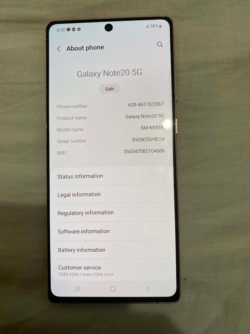 Samsung note 20 5g (Category: Samsung) located in Caloocan City. Submitted by jov014 (Listing ID 1445548936, Image 1). Description: Samsung note 20 5g 256 no issue all working.