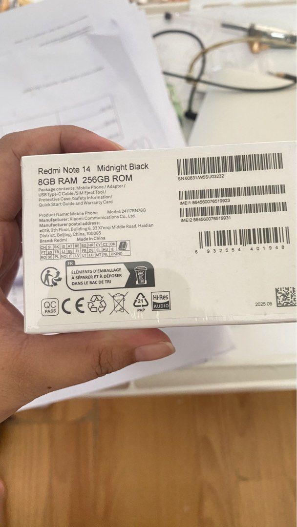 SEALED Redmi note 14 8GB RAM 256 GB ROM (Category: Early Generation Mobile Phones) located in Cainta. Submitted by _jennnyyy (Listing ID 1445539756, Image 3). Description: SEALED redmi note 14 - midnight black - 8 GB RAM 256GB ROM .
