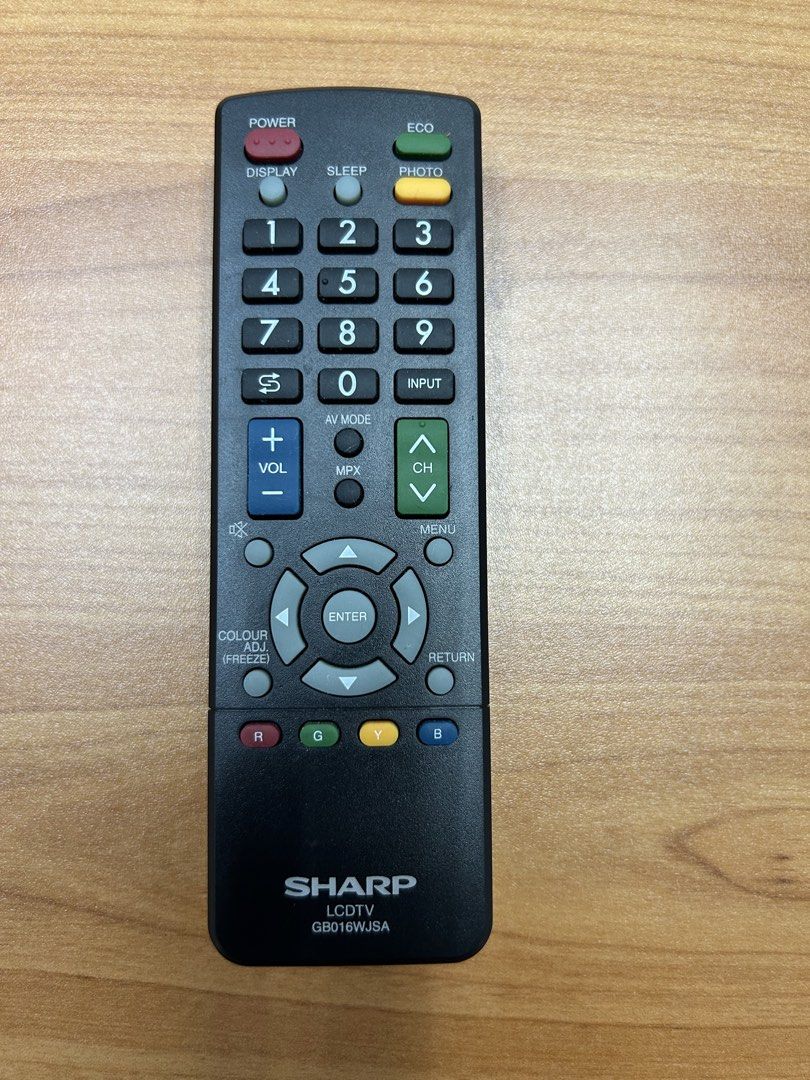 Sharp LCDTV GB016WJSA Remote Control (Category: TV Parts & Accessories) located in Singapore. Submitted by rayk74 (Listing ID 1445515888, Image 1). Description: - Original Sharp TV Remote Control - Model: GB016WJSA - Compatible with Sharp LCD TVs - All buttons are functional and tested - Please verify compatibility with your TV model before purchase - Selling as is, no longer needed.